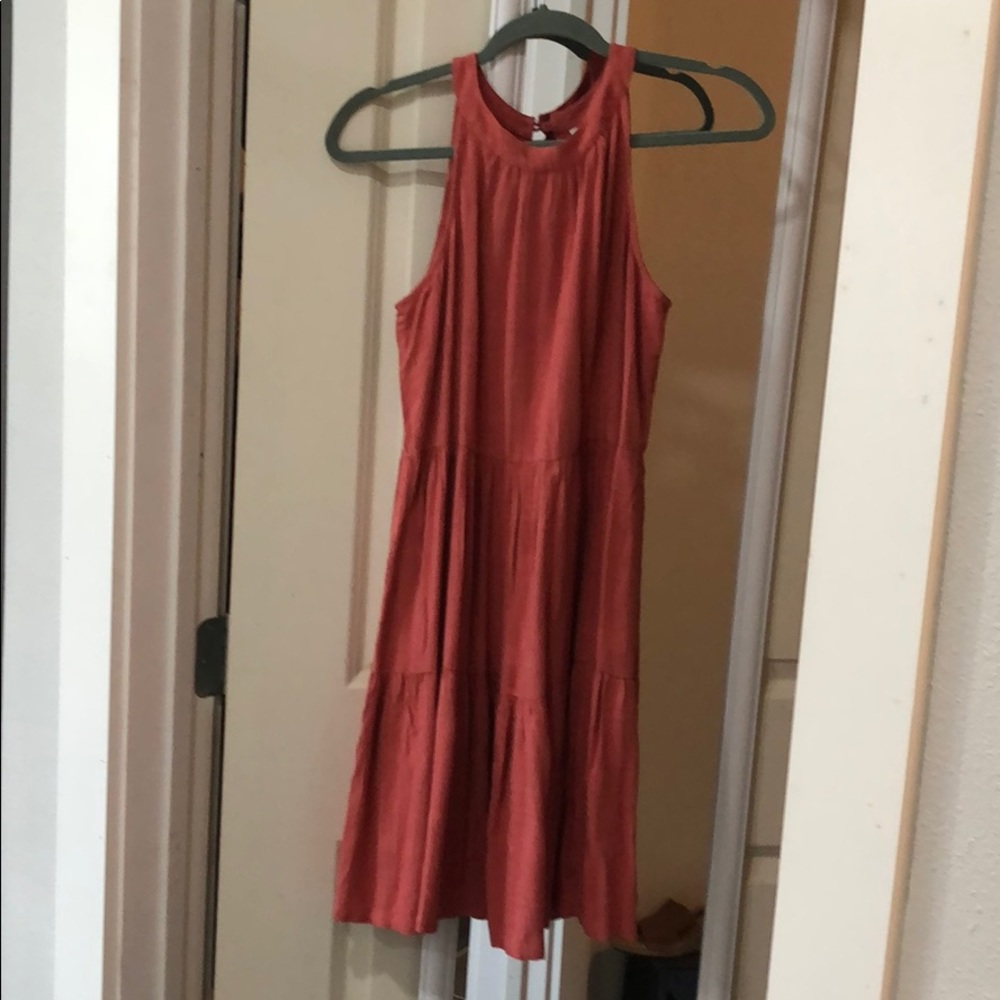 Muted coral/pink trapeze dress